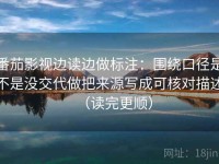 番茄影视边读边做标注：围绕口径是不是没交代做把来源写成可核对描述（读完更顺）